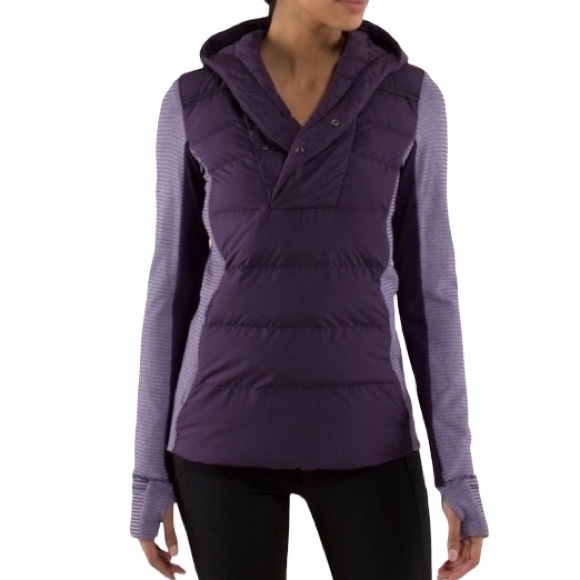 lululemon athletica Jackets & Blazers - LULULEMON FLUFF OFF DOWN ZINFANDEL PURPLE PULLOVER SIZE 4